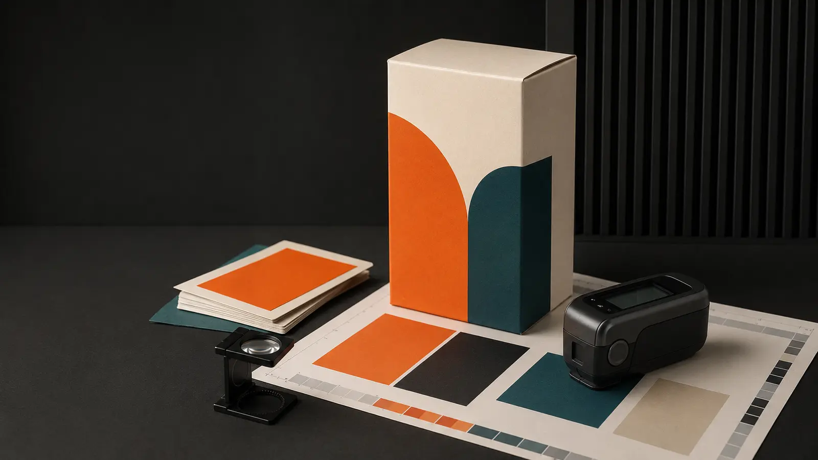 Controllo colore di un packaging con prova certificata e spettrofotometro